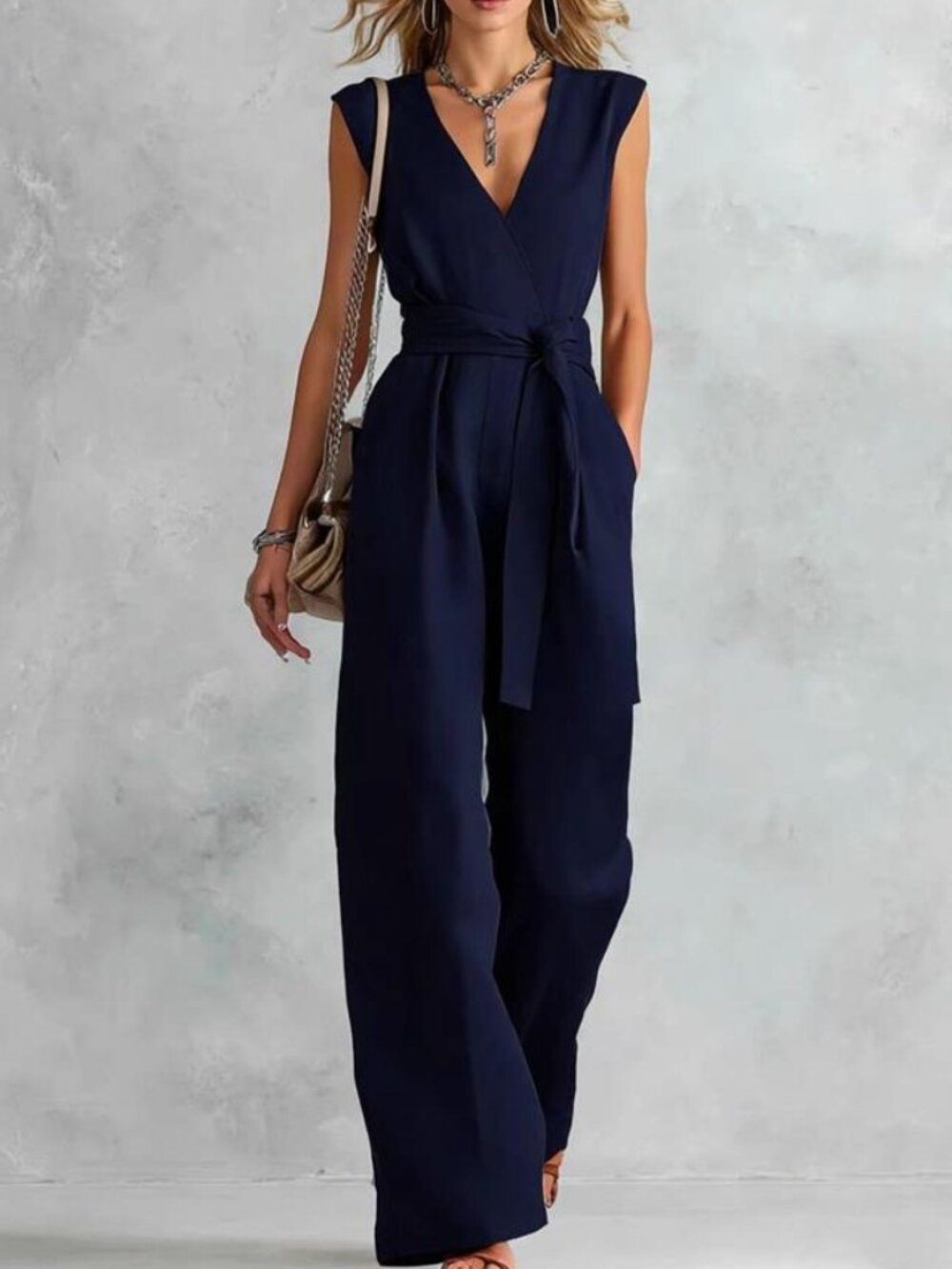 Sleeveless Wide Leg Jumpsuit